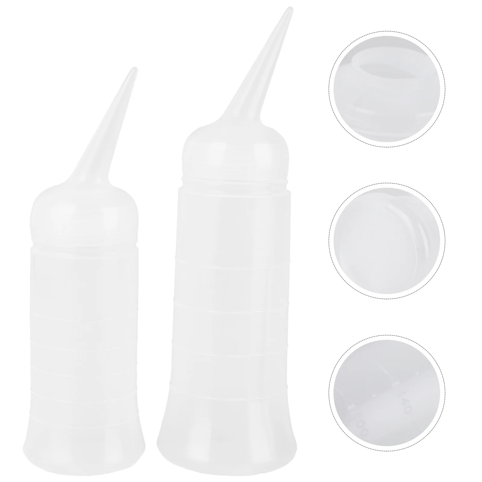 

2pcs Hair Color Bottle Squeeze Applicator Bottles Dropper Bottle Clear Refillable Bottles for Hair Dye Shampoo ( Clear )