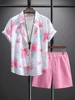 2024 Summer Men's Short-sleeved Shirt Beach Shorts Set Outdoor Everyday Men's Summer Shorts Street Fashion Men's Casual Shirt 6