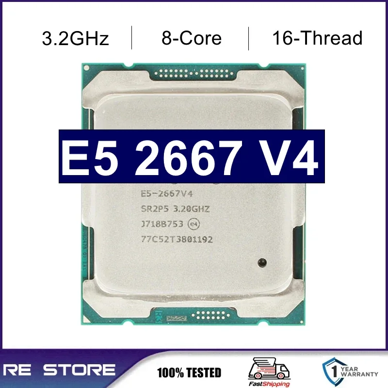 

Used XEON E5 2667 V4 CPU PROCESSOR 8 CORE 3.2GHz 25MB L3 CACHE 135W SR2P5 LGA 2011-3 X99 Motherboard