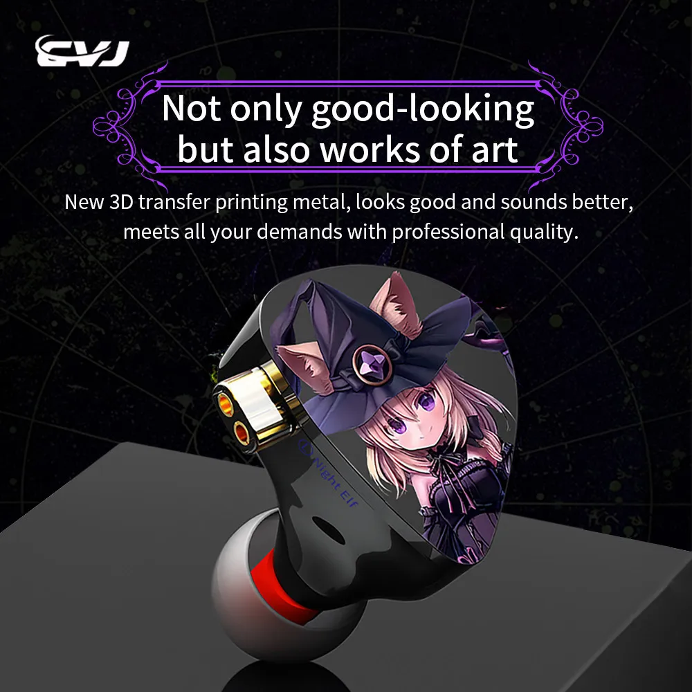 イヤホン CVJ ARIA Night Elf CVJ Night Elf 6mm+10mm Dual Dynamic+8mm Dynamic DLC IEMS