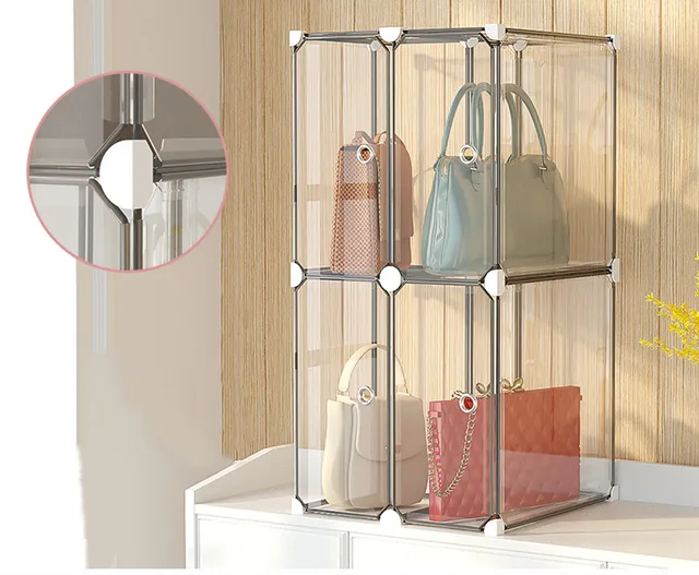 Bag Storage Box Household Dustproof Storage Bins Luxury Bedroom Bag Storage  Cabinet Free Stacking Transparent Display Cabinet - AliExpress