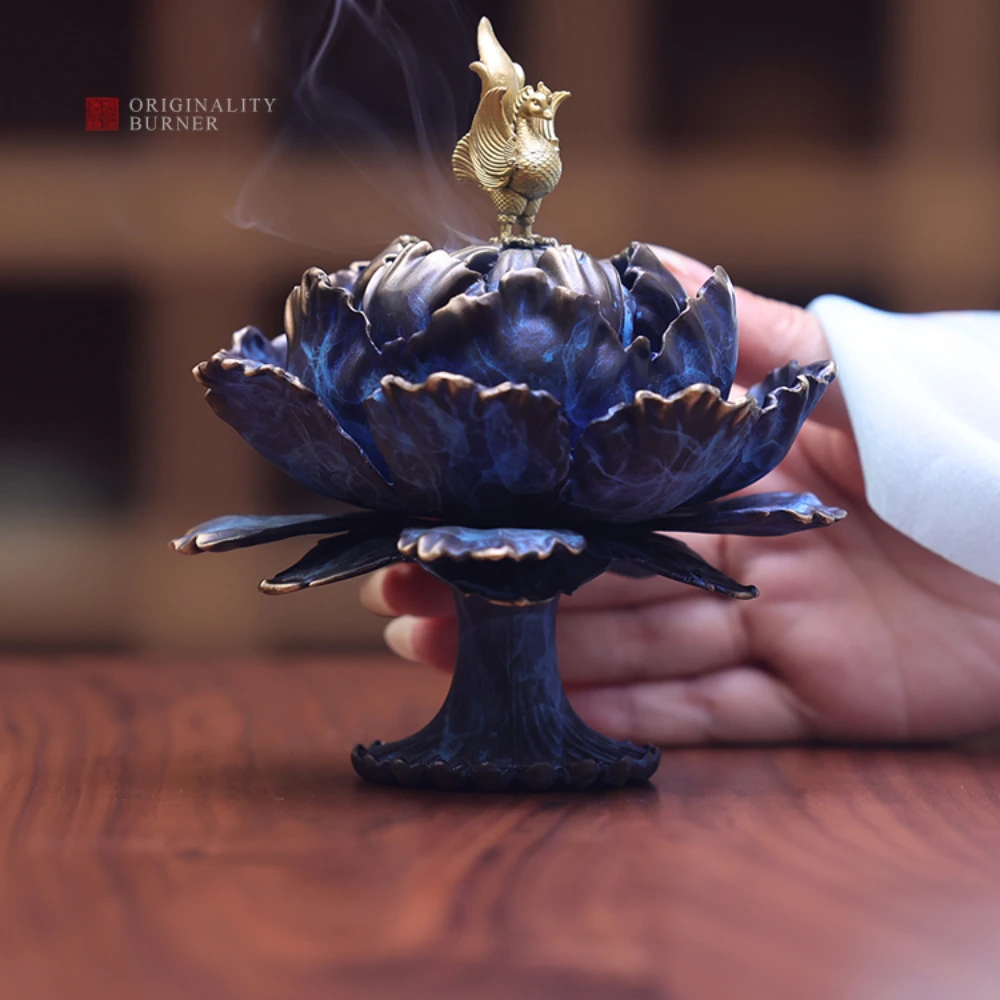 

Incense Burners Pure Copper Home Indoor Tea Ceremony Blue Incense Coil Lotus Censer Zen Garden Soporte Incienso Home Decorations