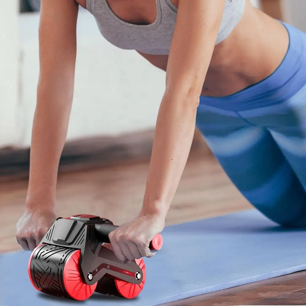 Description Picture 4 of itemFitness Ab Roller Coaster Wheel Automatic Rebound Belly Wheel Gym Fitness Double-Wheeled Core Roller Wheel For Belly Exercise
