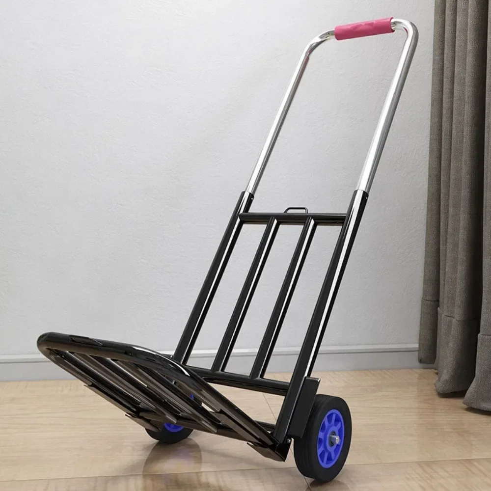 Trolley Portable Luggage Hand Cart Tractor-Trailer Loading Portable with Wheels Pull Rod Scalable Climb Stairs Hand Trolley folding shopping cart