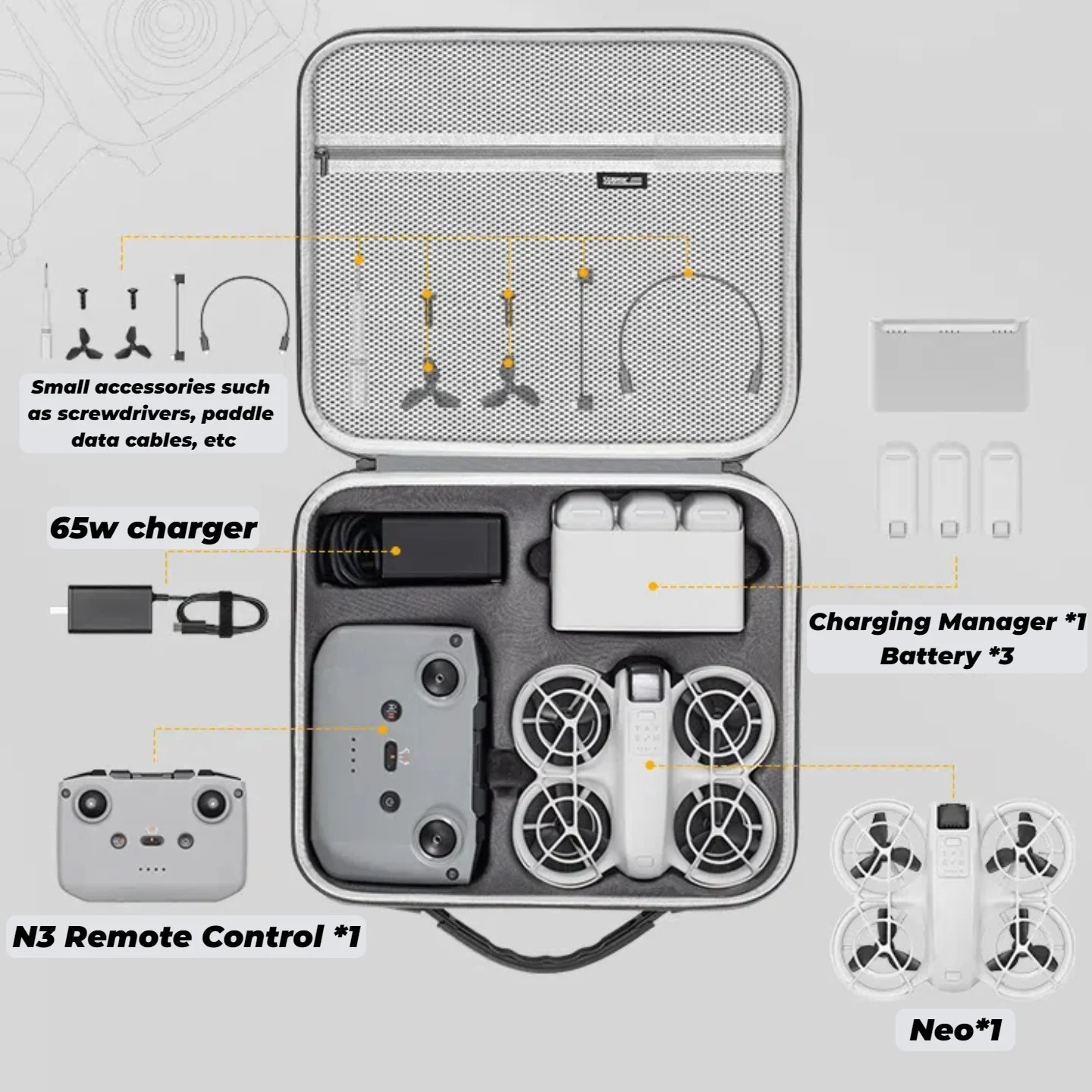 Portable Travel Carrying Case For DJI Neo Drone Accessories Universal Protective Sleeve Case Portable Handbag For DJI NEO Drone Case