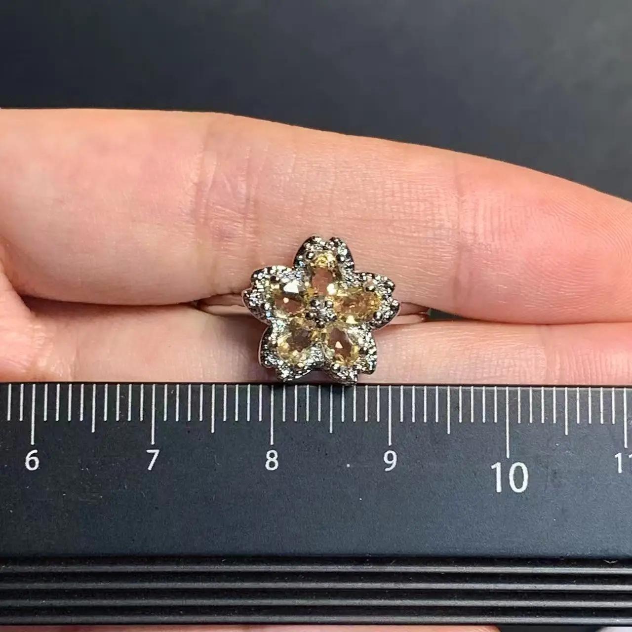 MM Natural Citrine Ring Adjustable Female Ring Jewelry for Women Gift Wholesale High Quality Vintage Fine