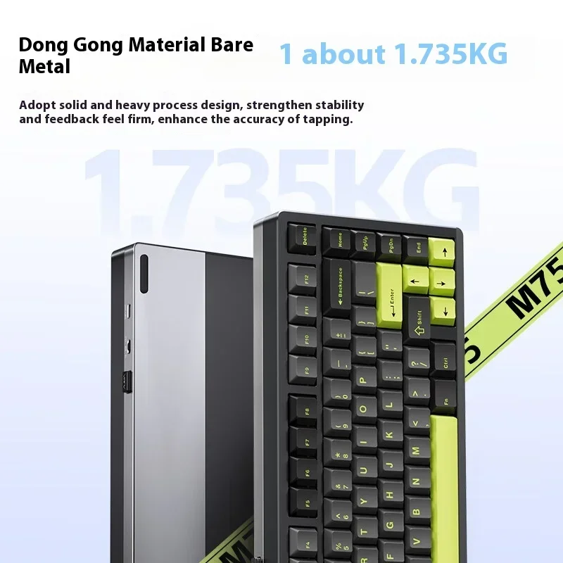AULA M75 기계식 키보드, 무선 알루미늄 합금 게임용 키보드, RGB 핫 스왑, 인체 공학 PC 게이머 액세서리, 사무실, 신제품