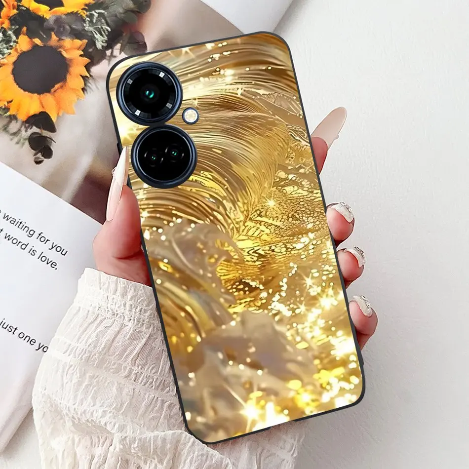 Elegant Butterfly Cat Black Silicone Soft Phone Case