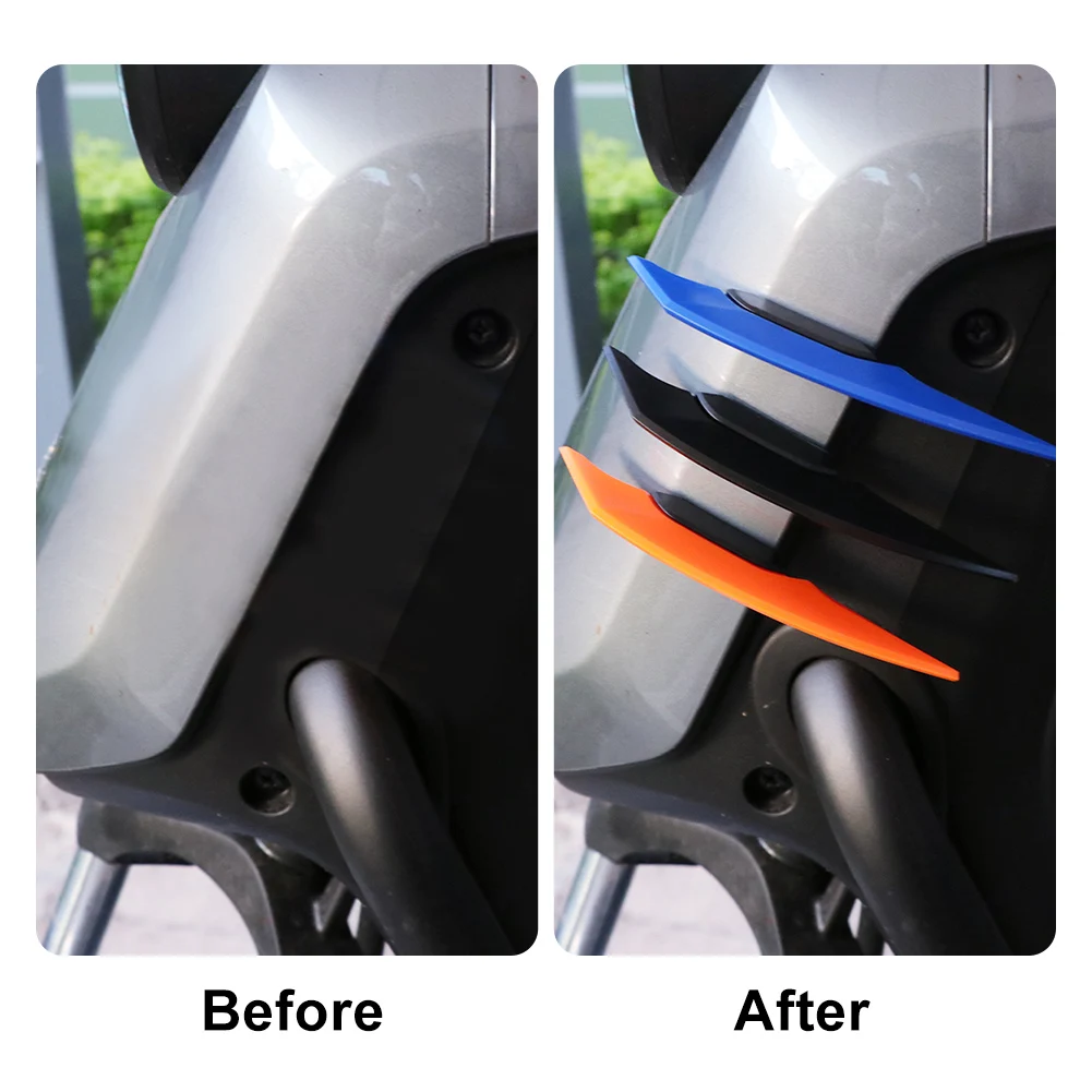 Motorcycle Winglet 1Pair Universal Aerodynamic Spoiler Wing Adhesive Decoration Sticker For Motorbike Scooter