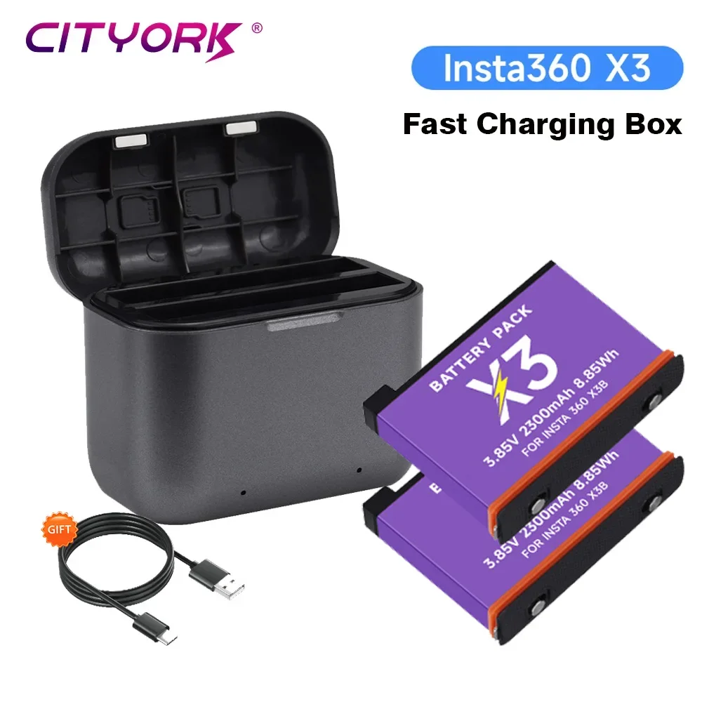 Caméra Action 360° avec 3 Batteries et Chargeur - Lot Économique