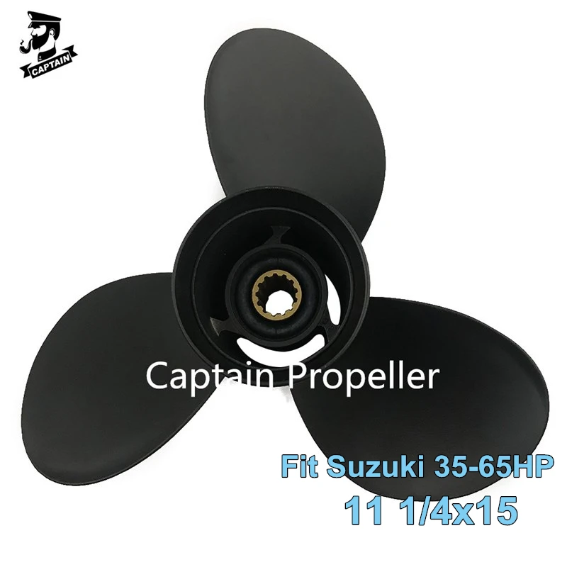 Captain Propeller 11 1/4X15 Fit Suzuki Outboard Engine Motor 40HP 50HP DT40C DT50 DF40 DF50 DT40 DT55 13 Spline Marine Boat Part труба выхлопная глушитель suzuki dt55 65 l 1421194701000