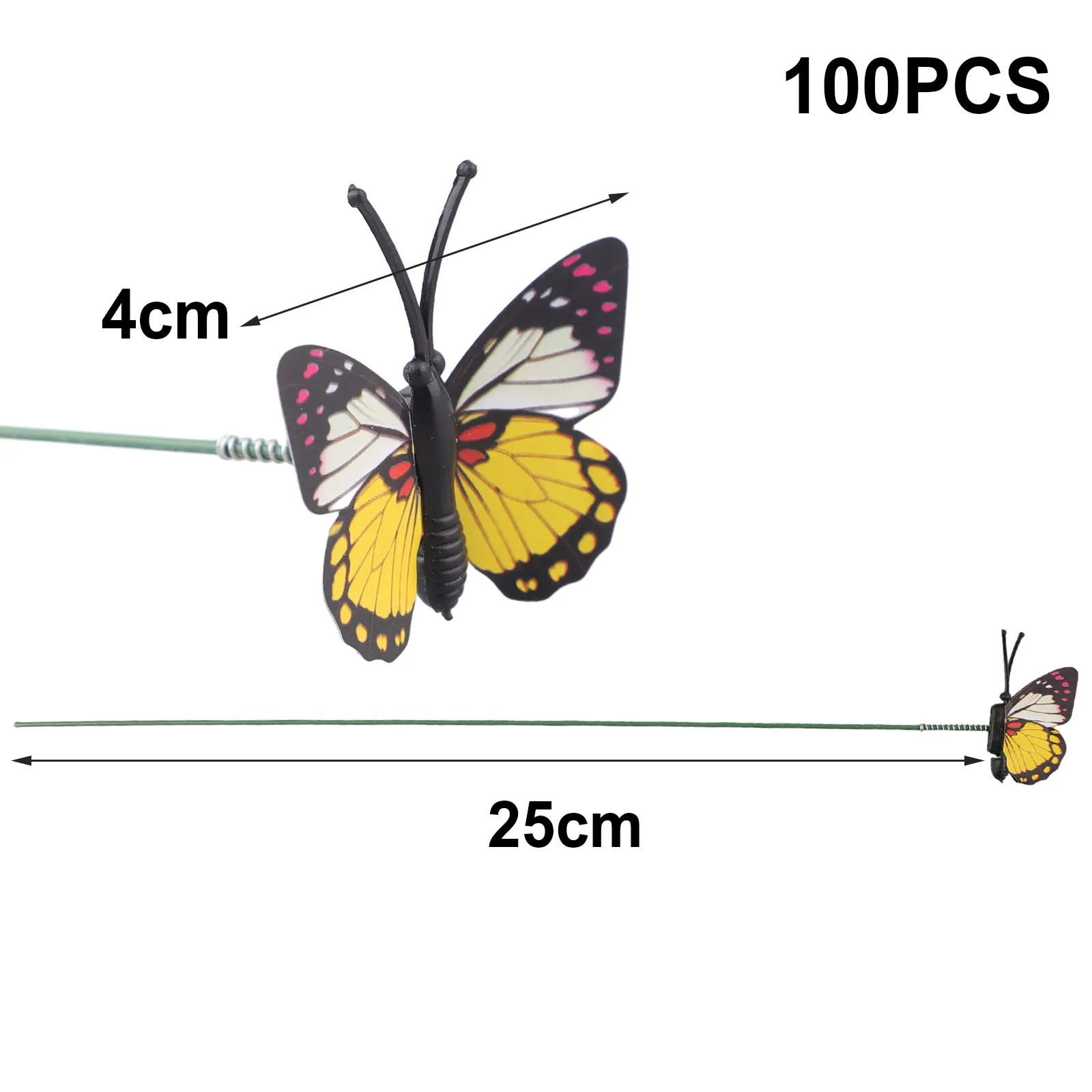 Decoration Garden Butterflies 100pcs 4cm DIY Fairy Decor Garden Decorat Home Ornament Pot Outdoor PVC Brand New