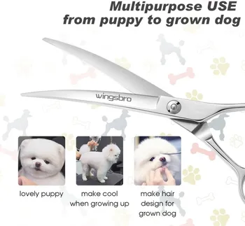 7.5" Curved Pet Grooming Scissors 3