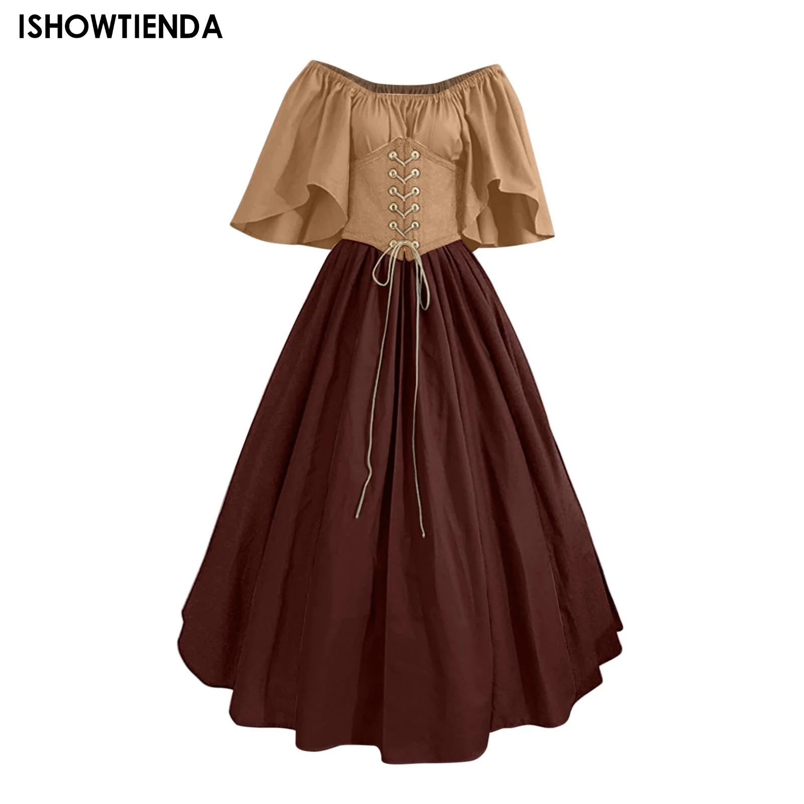 

New Gothic Prom Dress For Women Halloween Cocktail Party Dresses Retro Short Sleeve Ball Gown Medieval Witch Princess Dress
