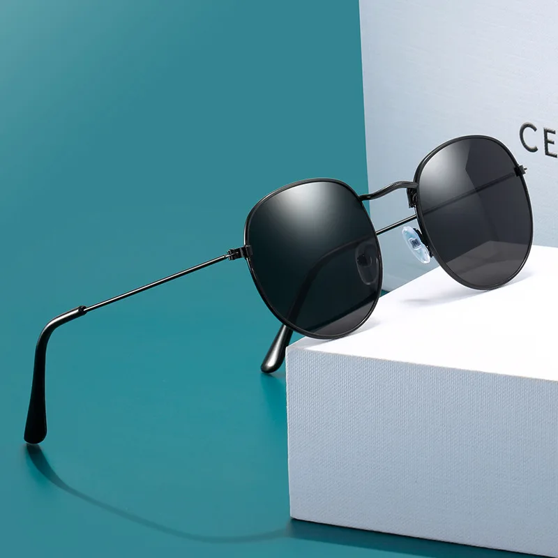 

2023 New Metal Round Sunglasses Women's Anti-Reflective Mirror Sun Eyeglasses Brand Design Out Door Men's driving Sunglasses