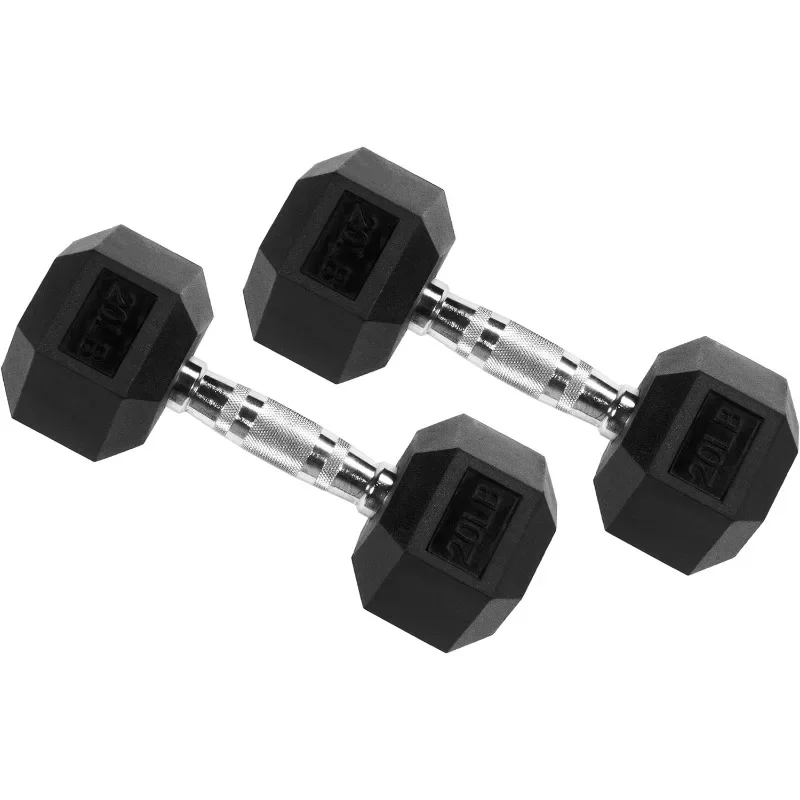 

Signature Fitness Rubber Encased Hex Dumbbell, Pairs or Sets, Multiple Packages