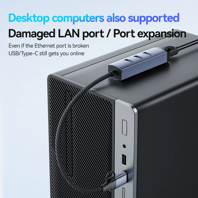 MZX 기가비트 USB 3.0 허브 어댑터 - 1000Mbps RJ45 네트워크 카드 1G 이더넷 타입 A C PC 노트북 컴퓨터 액세서리 (맥북용)