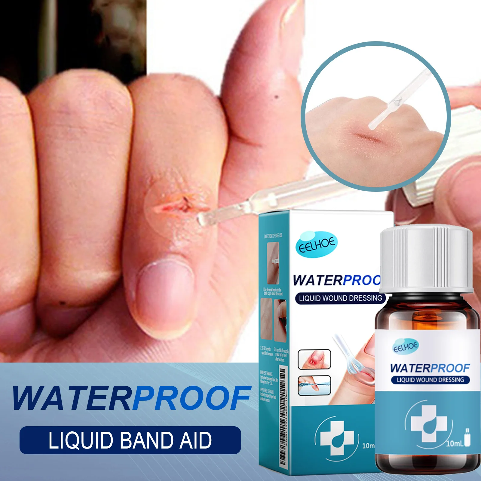 Liquid Wound Dressing Waterproof Liquid Wound Dressing Skin Liquid Bandage Glue for Scrapes Minor Cuts Wound Cleaning Invisible Repair Gel Plaster