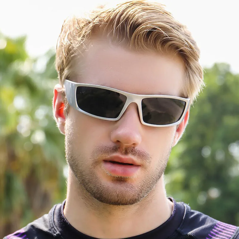 Polarized Square Sunglasses Men Vintage 2000S Aesthetic Steampunk