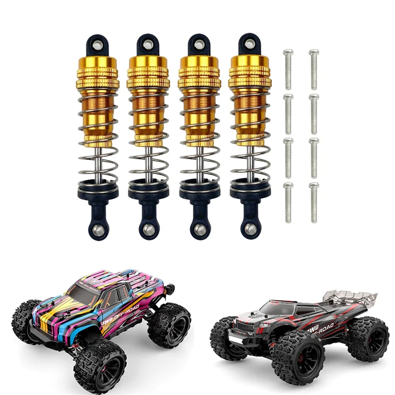 HFES 4Pcs 금속 충격 흡수 장치 MJX H16 16207 16208 16209 16210 1/16 RC 자동차 업그레이드 부품 3