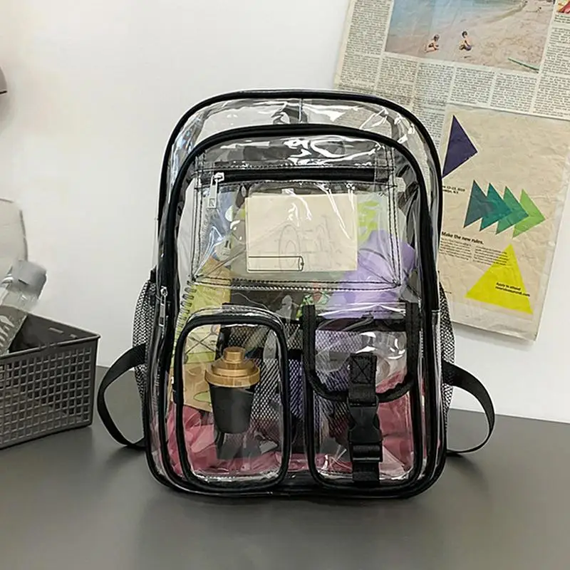 Cute Clear Backpack Cute Clear School Bag Cute Large Book Bag Heavy Duty Transparent Bookbag For School Supplies