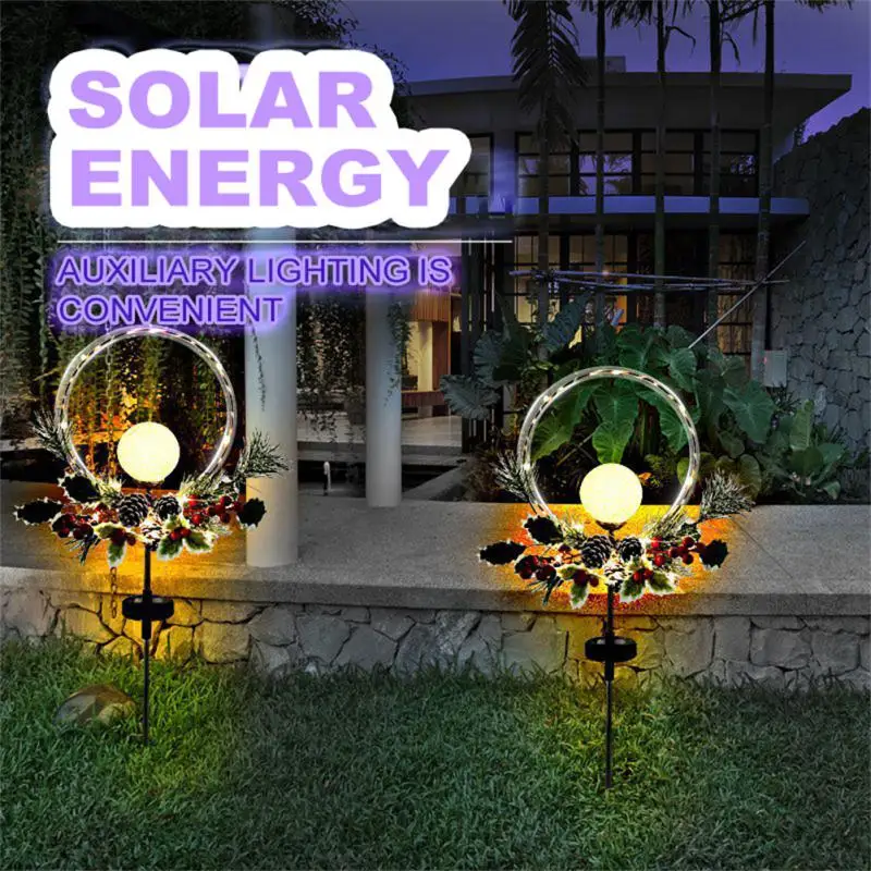 

Christmas Lamp Creative Sparkling Beautiful Flower Color Night Light Lawn Decoration Garden Decor Waterproof Aperture Ball