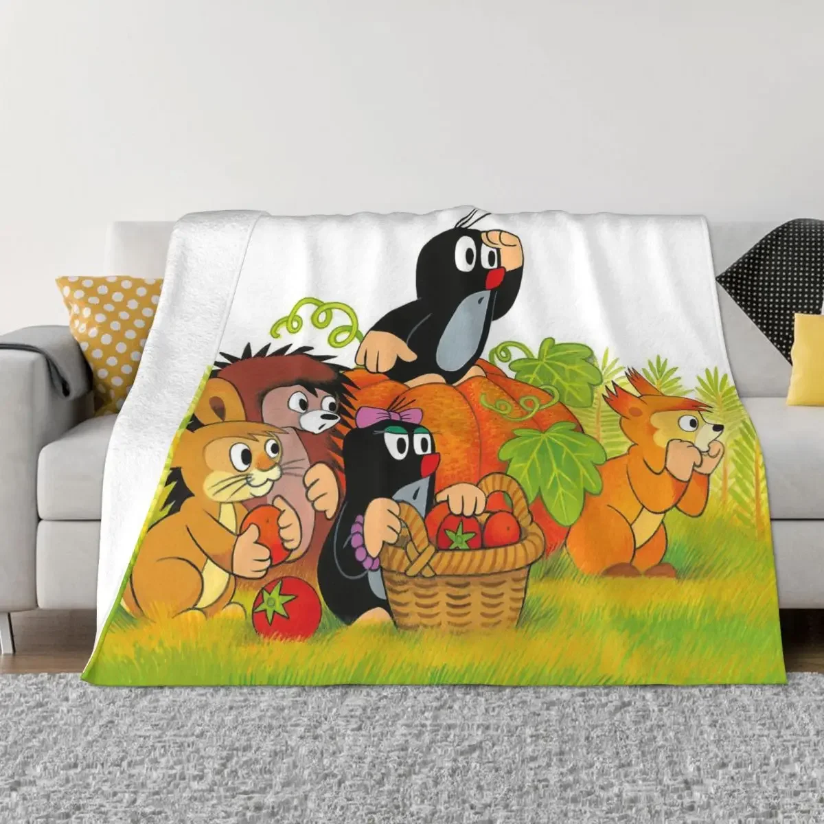 

Krtek Cartoon Friends Look Portable Warm Throw Blankets for Bedding Travel