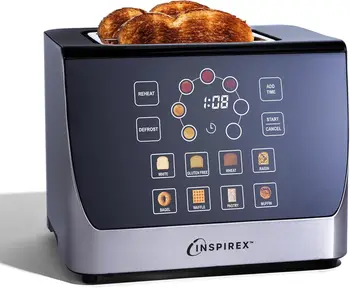 Touch Screen Display Smart Toaster, 2 Slice with 8 Bread Type and 7 Browning Modes, Automatic Lowering and Raising, Dig 1