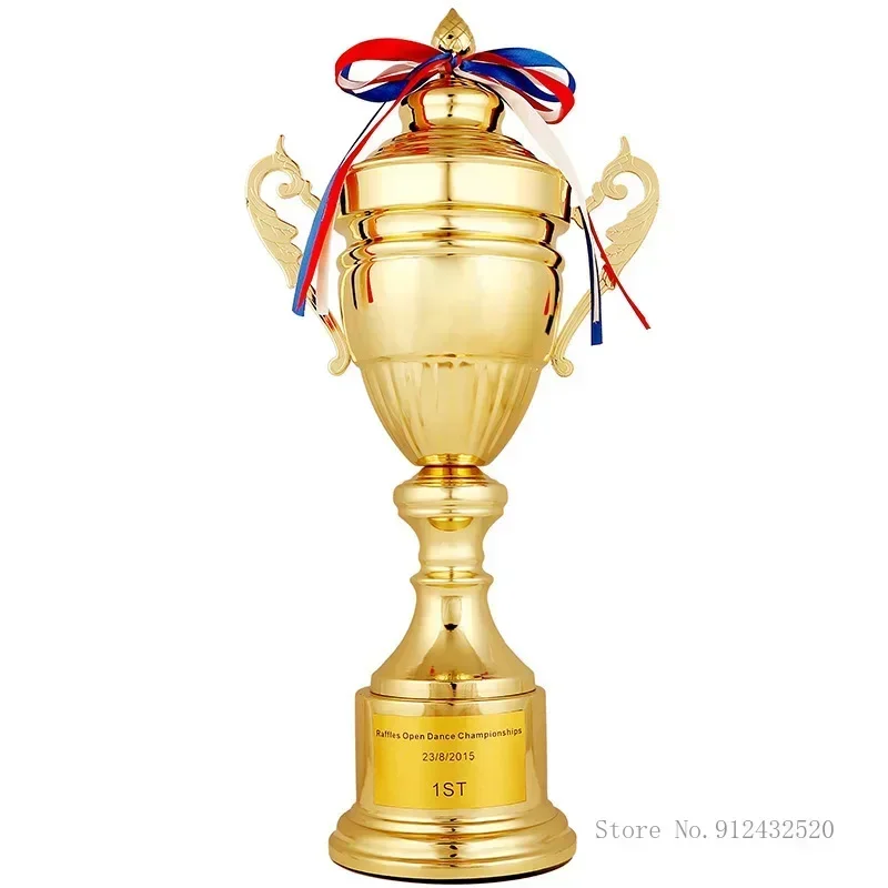 Customized Trofeo Champions Metal Trophy, Contest Commercial Covered Football Souvenir Cup Big Universal Trophy, 47CM, 53CM, 1Pc