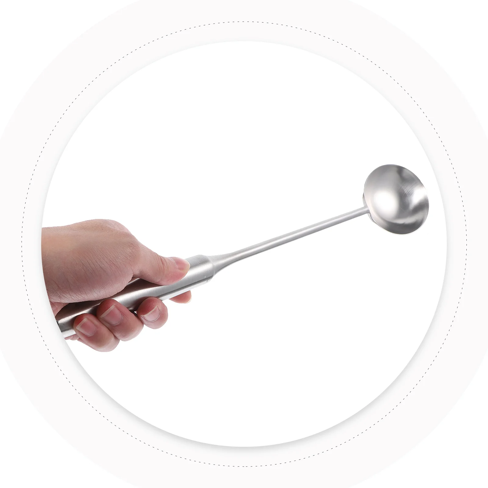 Silicone Spoon Stainless Steel Ladle Chef Spoon Wok Kitchen Cooking Serving Spoons Large Stainless Steel