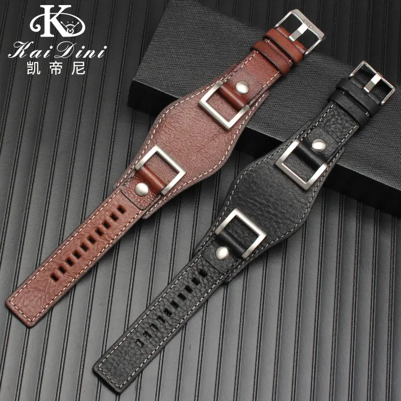 Premium Vintage Style Leather Watch Strap - Cowhide Wristband