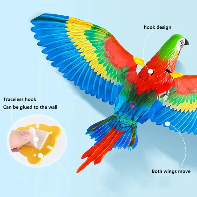 Simulated Bird Interactive Cat Toy Electric Hanging Eagle Flying Bird Cat Flying Bird Emitting Light Sound Grabbing Rope Pet Toy 3