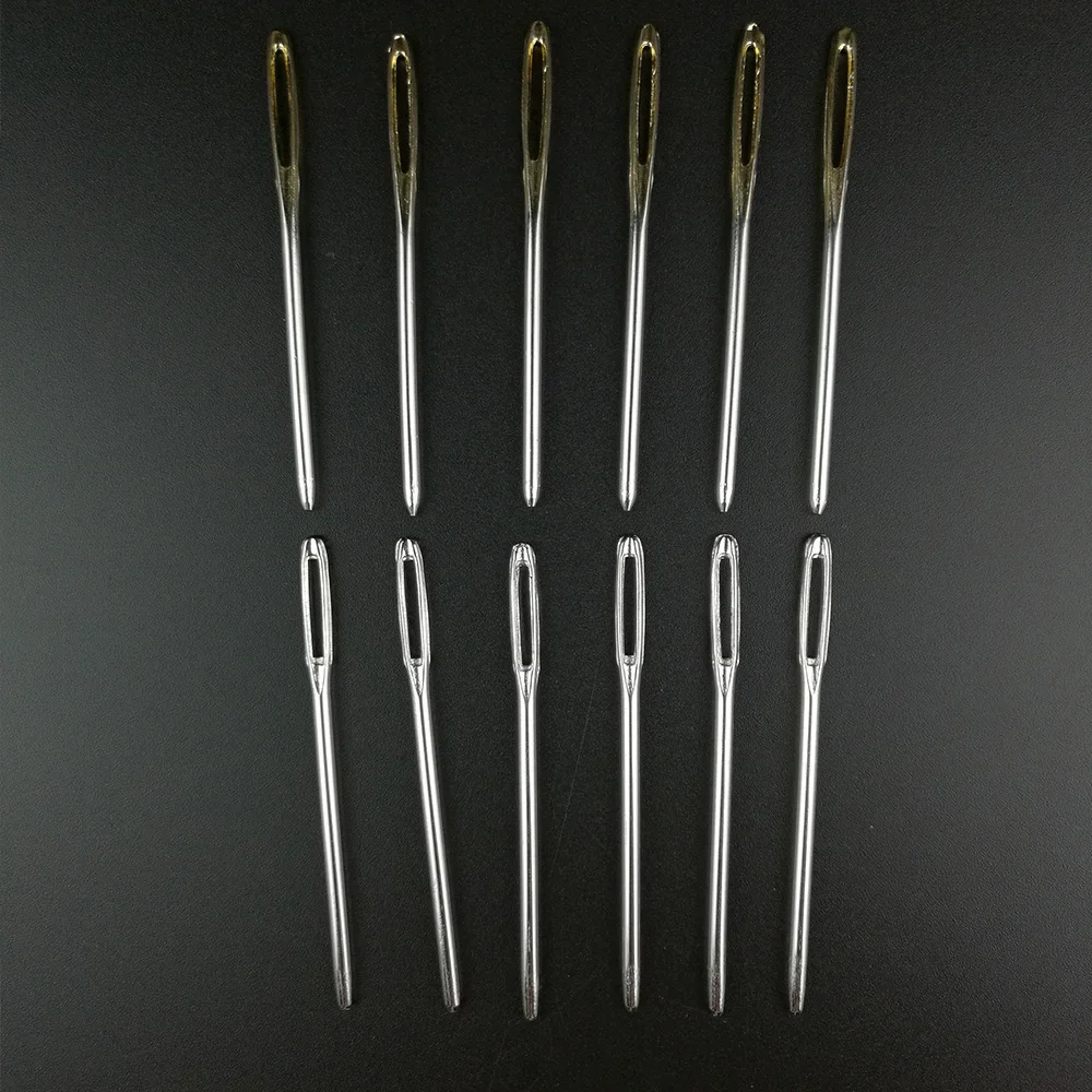 50pcs Large Sewing Needles Gold Eye Needle 6cm 7cm 5.3cm 5.2cm Long Agulhas Pins Set Tone Steel Hand Long Sewing Needles