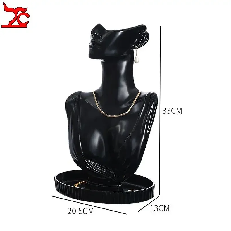 Busto Espositore Per Collane - In Resina Nera, Dimensioni 27x17cm, Per Boutique O Casa - Foto 10