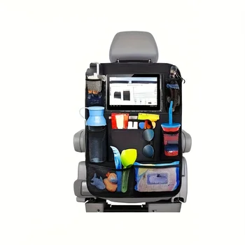 Borsa portaoggetti da appendere per auto, nera, multifunzionale, anti-urto, per sedili auto durante i viaggi su strada