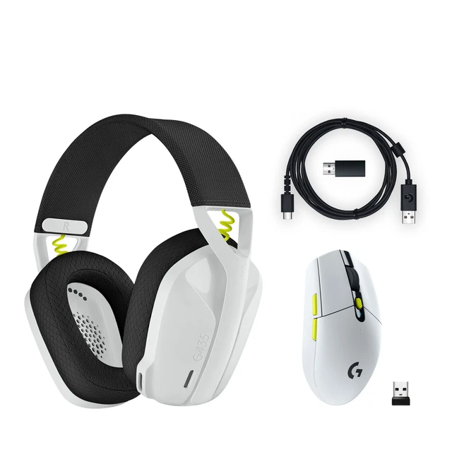 Logitech-auriculares inalámbricos G435 Lightspeed para videojuegos, cascos  por Bluetooth, con micrófono incorporado, compatibles con Dolby