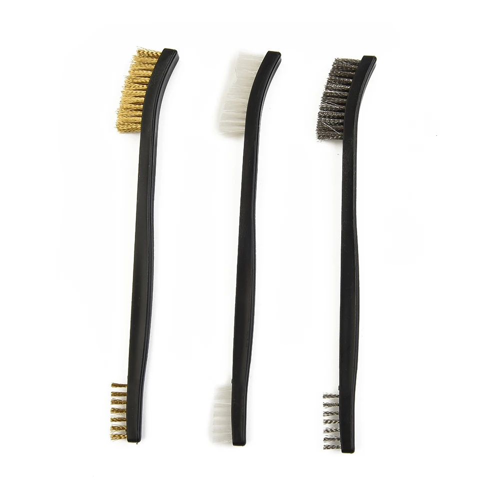5pcs Mini Metal Remove Rust Brushes Brass Cleaning Rushes Polishing Metal Brushes Nylon Cleaning Tools Double Head Wire Brush