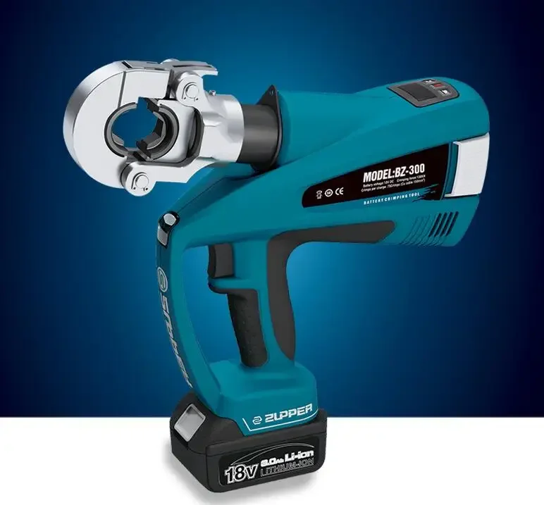 BZ-300 Battery Hydraulic Crimping Tool 16–300mm² with LCD Display Electric Cable Lug Crimper for Cu/Al Terminals detail image 2