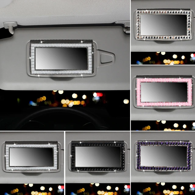 Auto Sonnenblende Eitelkeit Spiegel Mit Strass Selbst Adhesive Auto Innen  Make-Up Spiegel Auto Sitze Zurück Edelstahl Spiegel - AliExpress