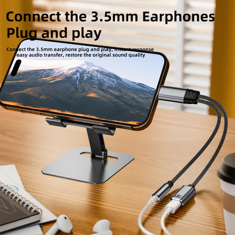 Type C to 3.5mm AUX Cable Adapter for Huawei P40 Xiaomi 10 9
