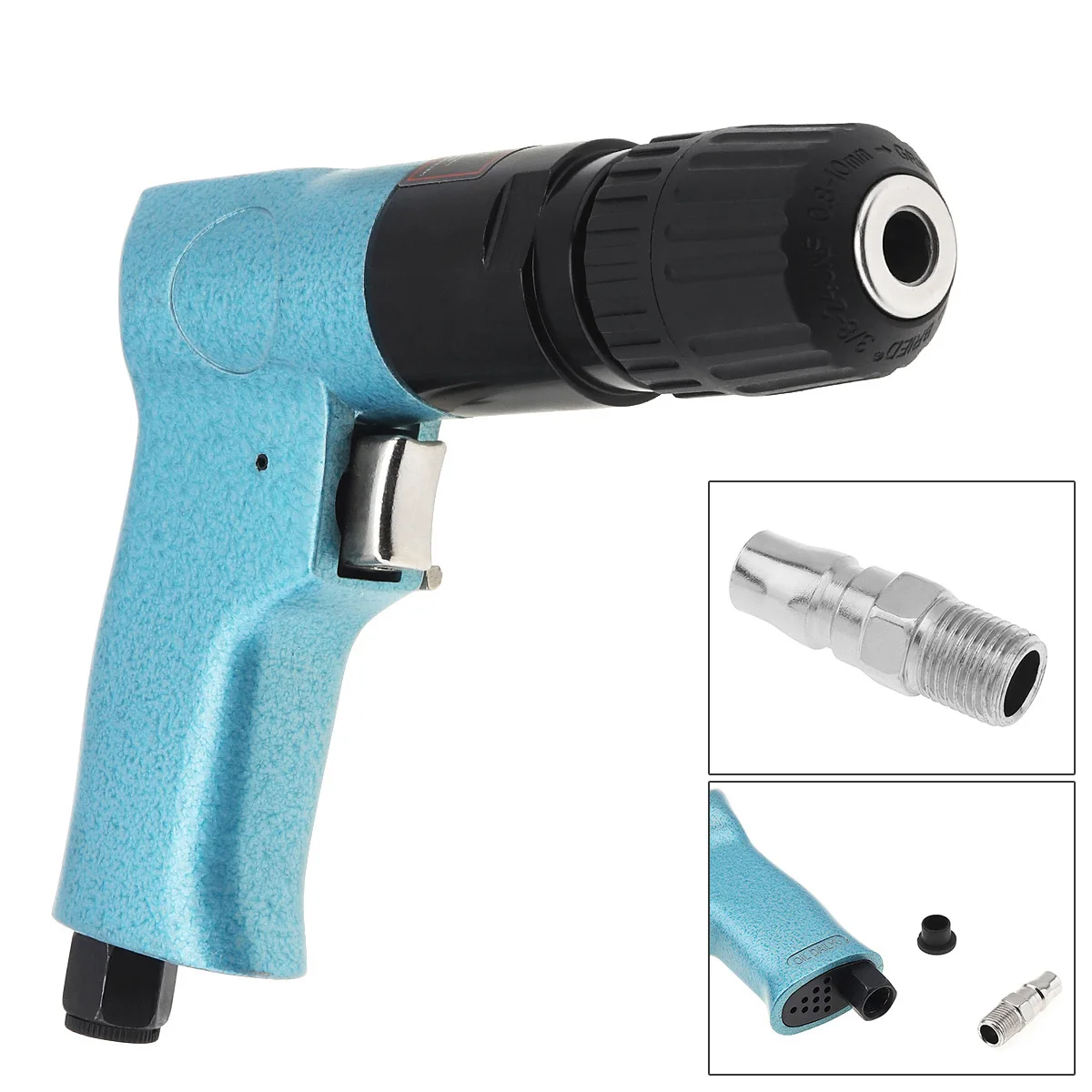 

3/8" 1800RPM Pneumatic Drill Self Locking Chuck Type Pneumatic Gun Drill Reversible Air Drill for Hole Drilling