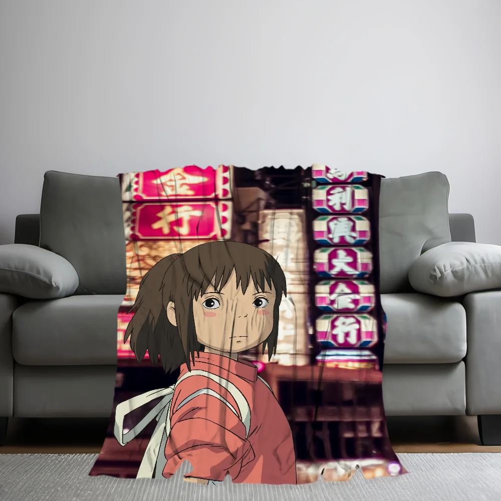 Anime S-Spirited A-Away Girl Blanket Skin friendly comfort warm soft plush blanket suitable sofa living room office bedroom 2