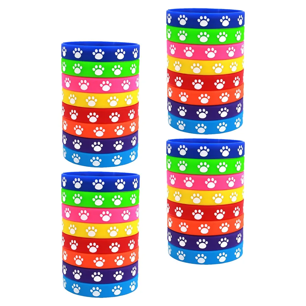 Pulseiras De Silicone Com Pata - 40 Unidades Em 4 Cores Para Festa De Aniversário