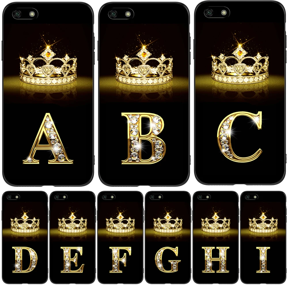 For Honor 7A / 7A Prime / Honor 7S Case 5.45" Phone Cover 7 A S Dua L22 Russian Version Black Tpu Case Gold Letters