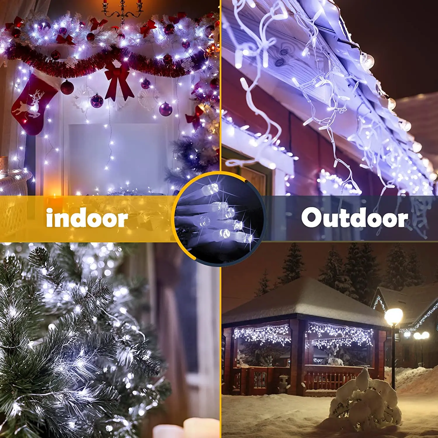 Christmas Lights Outdoor 4m 20m Led Icicle String Lights 8 Modes Street Garland On The House  For New Year Christmas Decoration