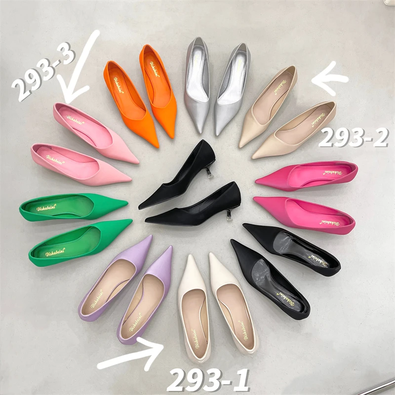 

Женские туфли на среднем каблуке, новые весенние туфли-лодочки с острым носком, женская обувь для офиса, женские классические туфли-лодочки, обувь для вечеринки и свадьбы, 2023