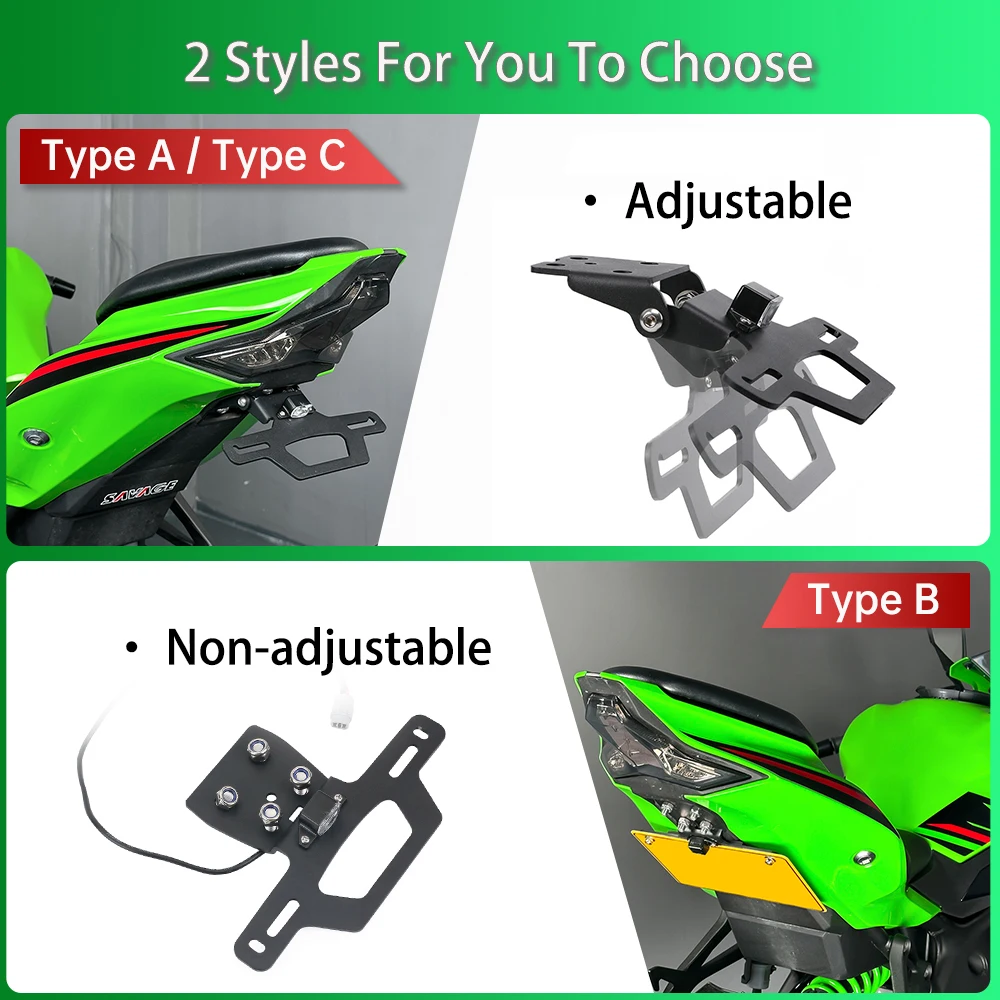 2024 忍者隠しオートバイナンバープレートホルダーカワサキニンジャ