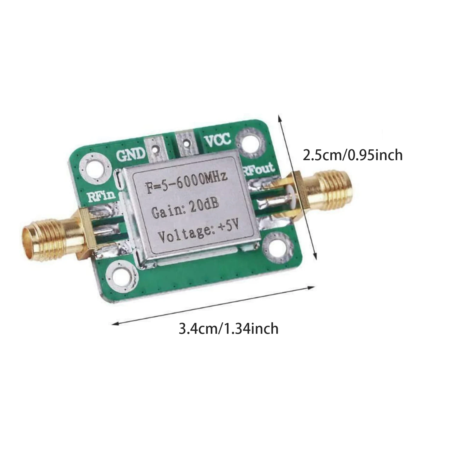 5M-6GHz RF low noise Broadband Signal Amplifier Power Amplifier Gain 20dB VFH UHF SHF 5-6000mhz LNA rf amplifier