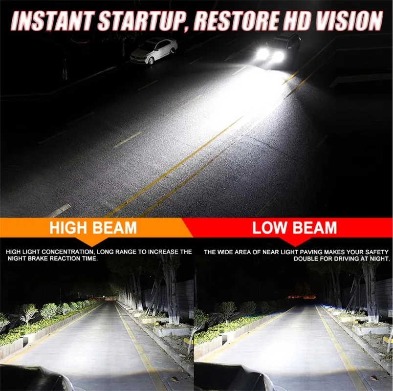 6개의 구리 튜브 300W 고출력 자동차 LED 헤드라이트 H4 H7 자동차 LED 헤드라이트 자동차 전조등 6000K H1 H8/H9/H11 9005/HB3/H10 9006/HB4