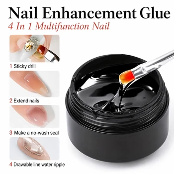 1/2 Pezzi 10 mL Gel Adesivo Solido per Unghie Finte, Punte in Gel Morbido, Unghie Finte, Facile da Controllare, Adesivo per Nail Art Fai da Te